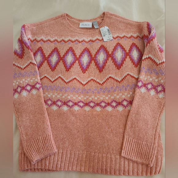 Girls Winter Bundle Set Sweater Hat Gloves L 10/12 - Picture 4 of 10